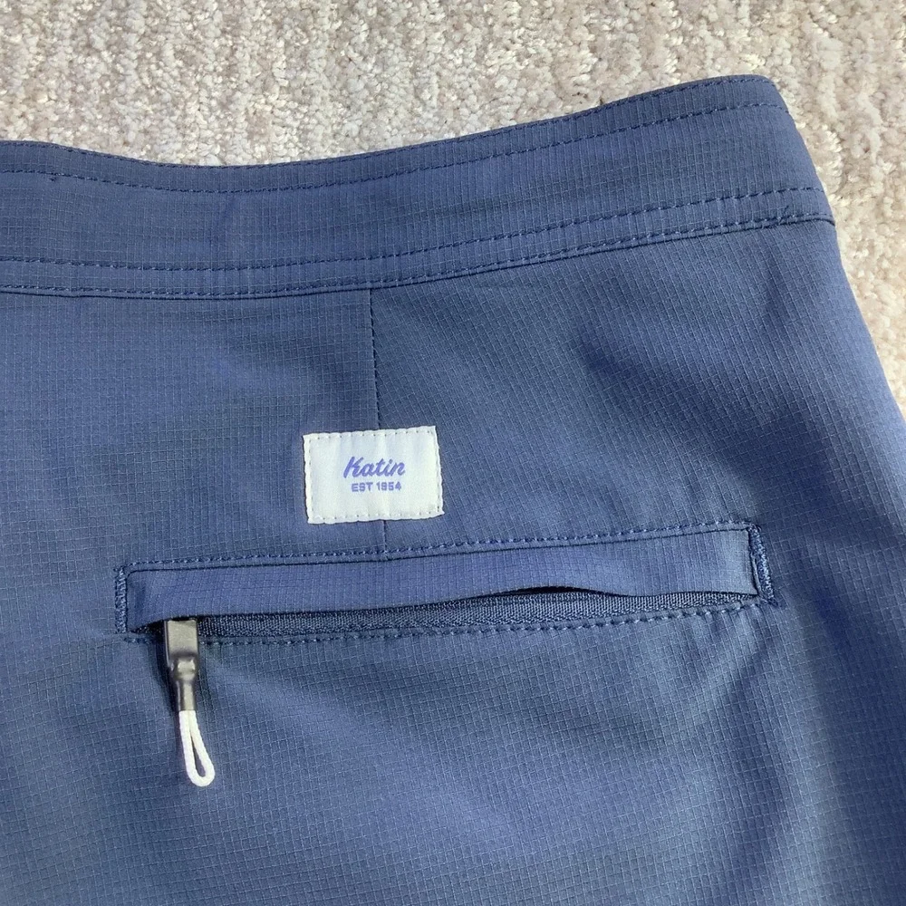 Katin Wonderer Hybrid Trunk Indigo Blue Ripstop Shorts Mens Size 30 NWT‎